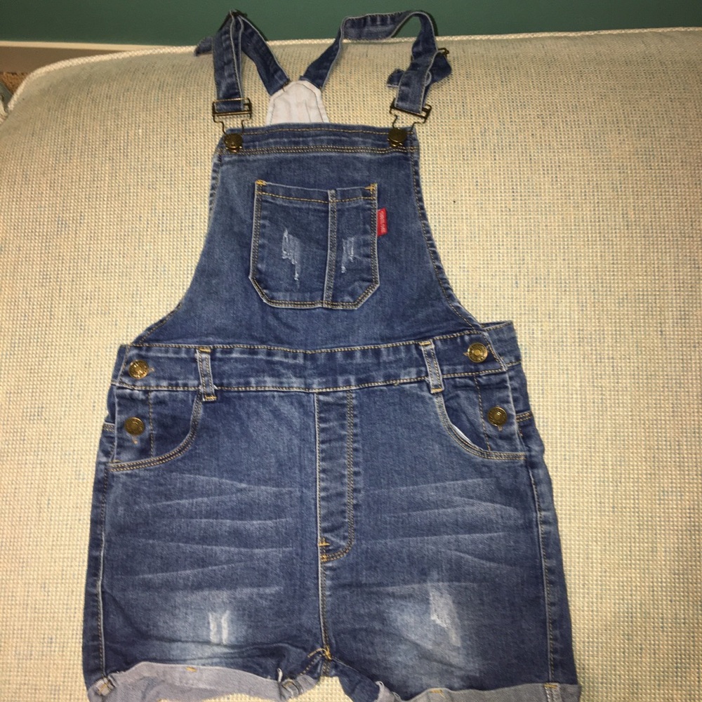 jean romper overalls